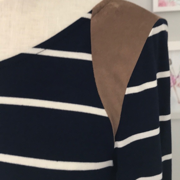 Mint Julep boutique striped dress w/ suede patches - Picture 2 of 7